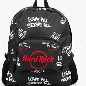 Hard Rock Cafe Black and Red Graphic Backpack